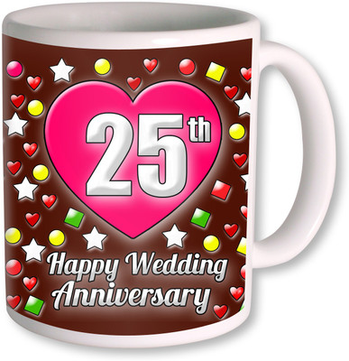 

PhotogiftsIndia Gifts For 25th Wedding Anniversary Coffee Ceramic Mug(350 ml), White