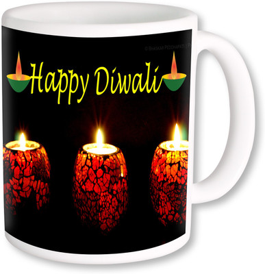

PhotogiftsIndia Candle With Happy Diwali Coffee Ceramic Mug(325 ml), Multicolor