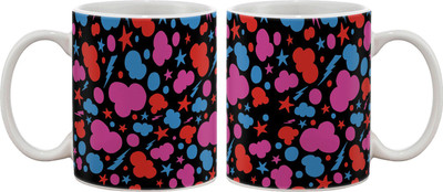 

Artifa Clouds And Stars Pattern Porcelain, Ceramic Mug(350 ml), Multicolor