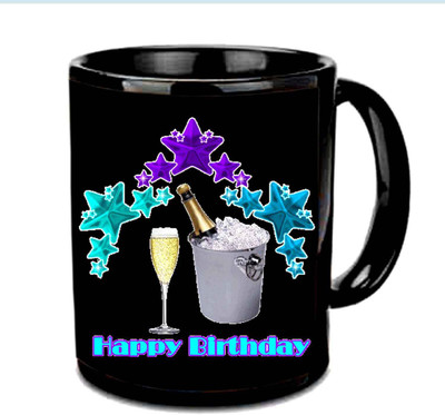 

Raj Laxmi shampion b'day black mug Ceramic Mug(350 ml)