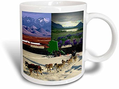 

3dRose Fairbanks Collage Ceramic, 15 oz, White Ceramic Mug(60 ml), Multicolor