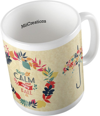 

MiiCreations Printed keep Calm And Enjoy Fall Ceramic Mug(325 ml), Multicolor