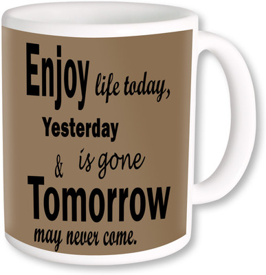 

A Plus Enjoy Tomorrow.jpg Ceramic Mug(250 ml), Multicolor