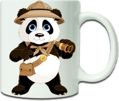 

Maison N Mode Bear Stand Coffee Ceramic Mug(330 ml), Multicolor