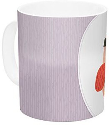 

Kess InHouse InHouse Daisy Beatrice Hipster Owlet Purple Ceramic Coffee, 11 oz, Multicolor Ceramic Mug(60 ml)