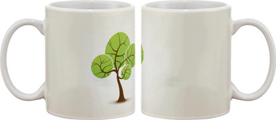 

Artifa Green Spring Tree Porcelain, Ceramic Mug(350 ml), Multicolor