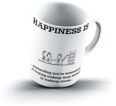 

Ucard Happiness Is2197 Bone China, Ceramic, Porcelain Mug(325 ml), Multicolor