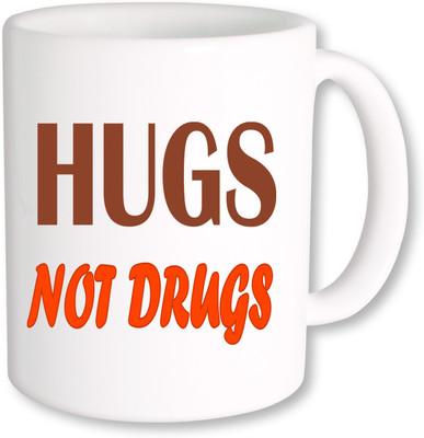 

PhotogiftsIndia Hug Not Drugs Ceramic Mug(325 ml), Multicolor