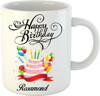 

Huppme Happy Birthday Rosamond White (350 ml) Ceramic Mug(350 ml)