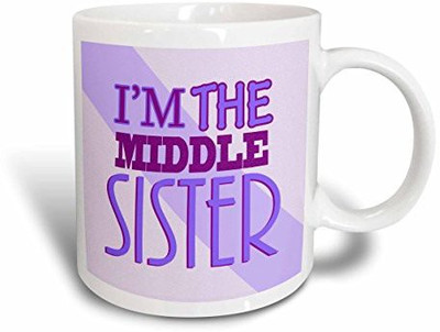 

3dRose I'm The Middle Sister Purple Ceramic, 11-Ounce Ceramic Mug(60 ml)