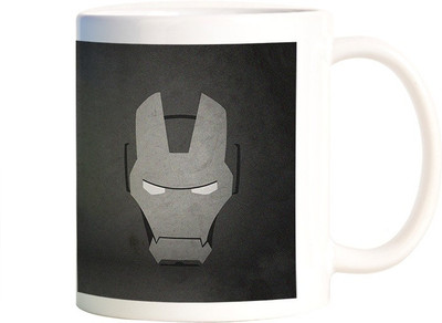 

Rangeele Inkers Ironman Grescale Minimal Ceramic Mug(300 ml), Multicolor