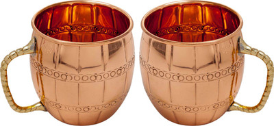 

Elite Handicrafts Copper Moscow Mule Vodka Buck Drinkware Copper Mug(500 ml, Pack of 2)