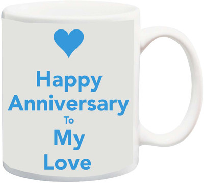 

ME&YOU Gift for Husband/Wife/Mom/Dad/Couples/Lover;Happy anniversary to my love blua printed Ceramic Mug(325 ml), Orange