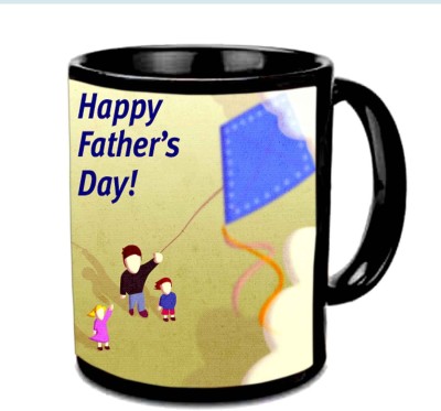 

Raj Laxmi Wish You A Happy Fathers Day Multicolor Ceramic Mug(350 ml), Black