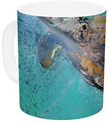 

Kess InHouse InHouse Josh Serafin Daddy Blue Green Ceramic Coffee, 11 oz, Multicolor Ceramic Mug(60 ml)