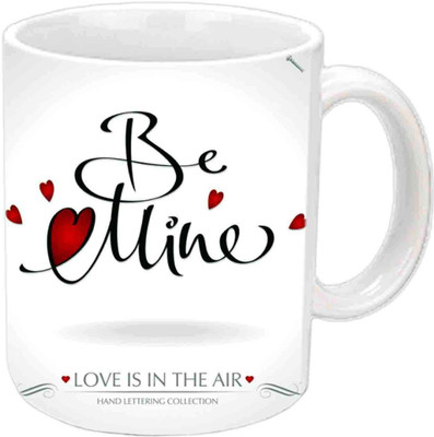 

Raj Laxmi Be mine hearts valentine white Ceramic Mug(353 ml)