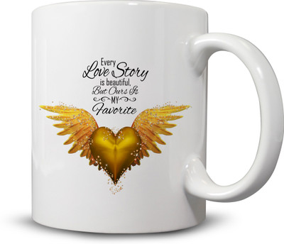 

Ackme Design Love Story Ceramic Mug(325 ml), Multicolor