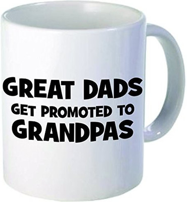 

Rikki Knight Knight Great Dads Get Promoted to Grandpas Ceramic Coffee, 11 oz, White Ceramic Mug(60 ml), Multicolor