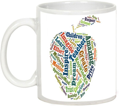 

AllUPrints Teacher Knowledge Respect Ceramic Mug(325 ml), White