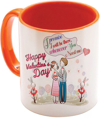 

SKY TRENDS Valentine Gift for Girlfriend Love Printed I Love U Forever Perfect for Her Him Wife Fiance Anniversary And Birthday STGD068 Ceramic Mug(325 ml), Orange
