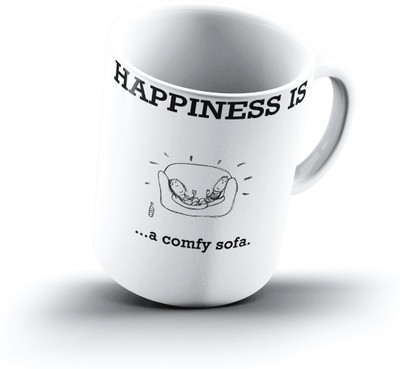 

Ucard Happiness Is2251 Bone China, Ceramic, Porcelain Mug(325 ml), Multicolor