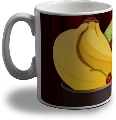 

Artifa Fruits Basket Design Porcelain, Ceramic Mug(350 ml), Multicolor