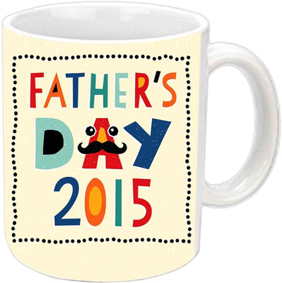

Raj Laxmi Colorful Fonts Fathers day Wishes White Ceramic Mug(350 ml)