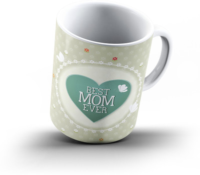 

Ucard Best Mom Ever413 Bone China, Ceramic, Porcelain Mug(325 ml), Multicolor