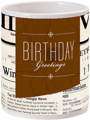 

Allthingscustomized Birthday Greetings Gift Ceramic Mug, Multicolor