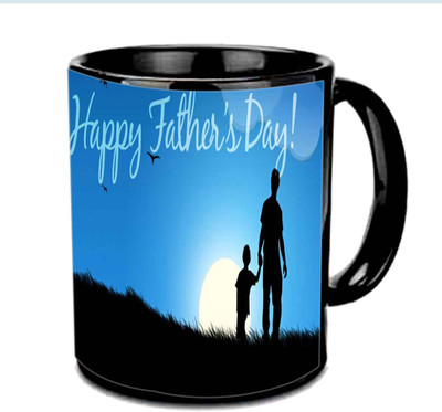 

Raj Laxmi Amazing Sunset View Fathers Day Wishes Multicolor Ceramic Mug(3.5 ml), Black