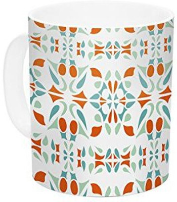 

Kess InHouse InHouse Miranda Mol Italian Kitchen Orange Green Ceramic Coffee, 11 oz, Multicolor Ceramic Mug(60 ml)