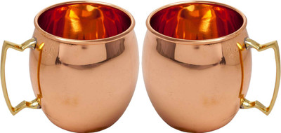 

Elite Handicrafts Wonderful Copper Mug(500 ml, Pack of 2), Brown