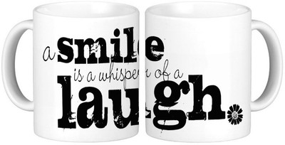 

Shopmillions Keep Smiling Ceramic Mug(300 ml), White