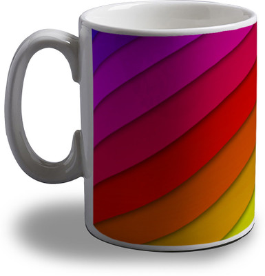 

Artifa Colorful Bands Porcelain, Ceramic Mug(350 ml), Multicolor