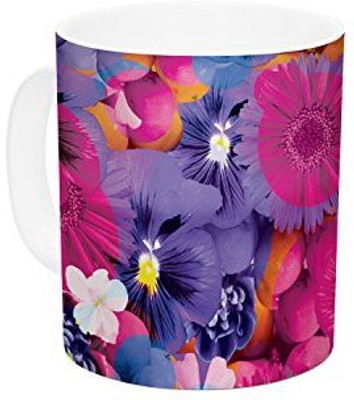 

Kess InHouse InHouse Akwaflorell Find The Tiger Purple Pink Ceramic Coffee, 11 oz, Multicolor Ceramic Mug(60 ml)