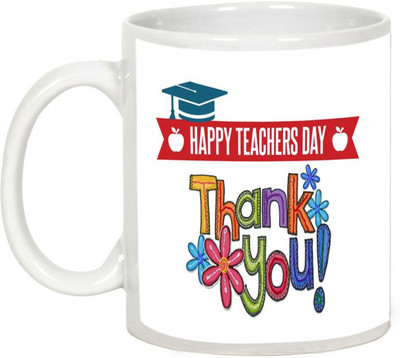 

AllUPrints Thank You Teacher Ceramic Mug(325 ml), White