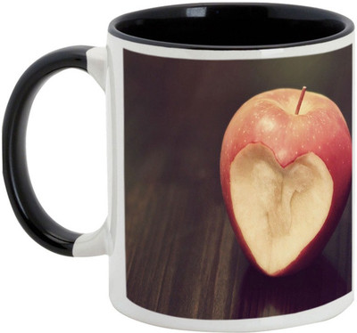 AllUPrints Boyfriend/Girlfriend Gifts - My Love For Apple Ceramic Mug(325 ml), Black