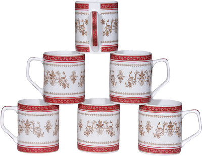 

Pearl Ana-66 Bone China Mug(180 ml, Pack of 6), Maroon