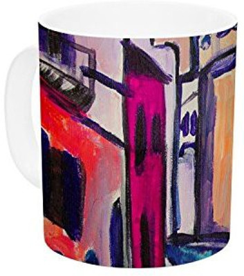 

Kess InHouse InHouse Theresa Giolzetti Procida Teal Blue Red Ceramic Coffee, 11 oz, Multicolor Ceramic Mug(60 ml)