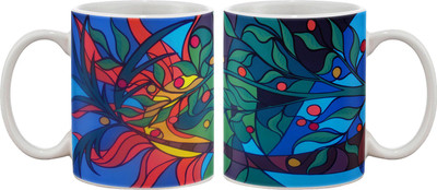 Artifa Blue Coconut Tree Ceramic, Porcelain Coffee Mug(350 ml) Artifa Blue Coconut Tree Ceramic, Porcelain Coffee Mug(350 ml)