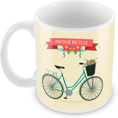 

Posterboy Vintage Bicycle Ceramic Mug(350 ml), Multicolor