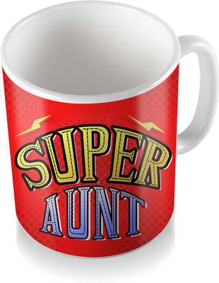 

SKY TRENDS Super Aunt Gifts For Birthday Coffee Ceramic Mug(320 ml), White