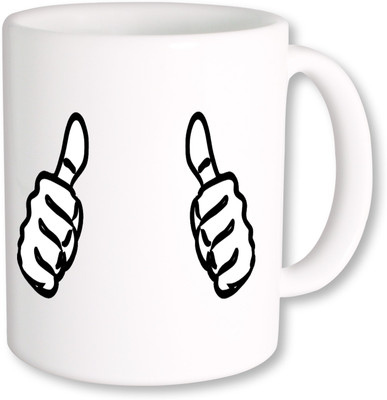 

PhotogiftsIndia Yes Thum Ceramic Mug(325 ml), Multicolor