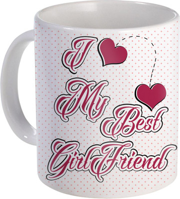 

SKY TRENDS I Love My Best Girlfriend for Best Gift A Coffe For Special Occasion Valentine Day Design (82) Ceramic Mug(320 ml), White