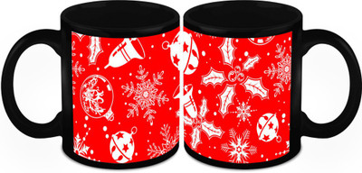 

Homesogood Bright And Beautiful Christmas Ceramic Mug(325 ml, Pack of 2)