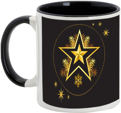 

AllUPrints Christmas Evening Ceramic Mug(325 ml), Black