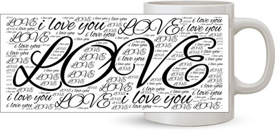 

Capturing Happiness Love Ceramic Mug(350 ml), Black;white