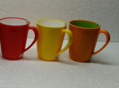 

Nayasa milk mug Plastic Mug(400 ml, Pack of 3), Multicolor