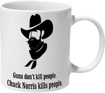 

Mooch Wale Guns Dont Kill People Chuck Norris Kills People Ceramic Mug(325 ml), Multicolor
