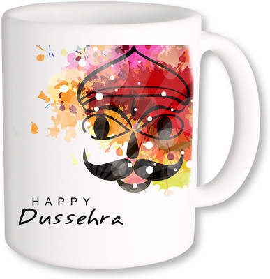 

PhotogiftsIndia Happy Dussehra Ceramic Mug(325 ml), Multicolor